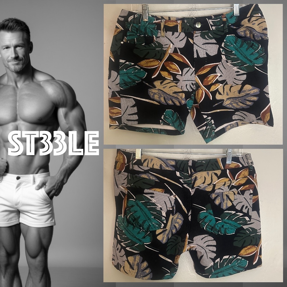 Steele Stretch Shorts 33" waist 6" inseam Gently worn 82% cotton/13% polyester